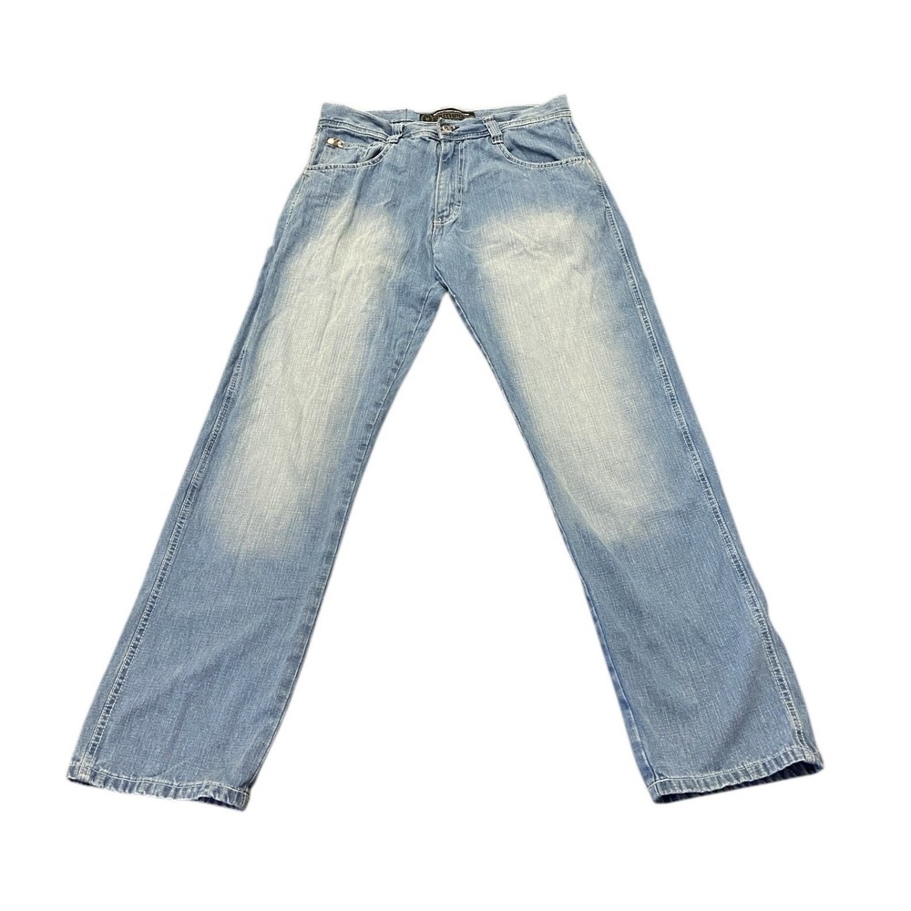 Southpole 4180 Jeans Mens‎ 34x34 Blue Light Wash Baggy Wide Leg Y2K Skate VTG - Picture 2 of 9
